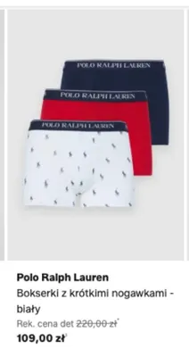 Bokserki z krótkimi nogawkami Polo Ralph Lauren 3-pak biały promocja w Lounge by Zalando