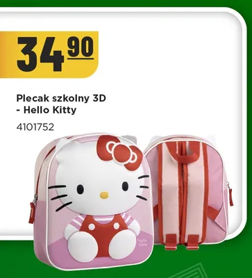 Plecak szkolny 3D Hello Kitty promocja w MR. DIY