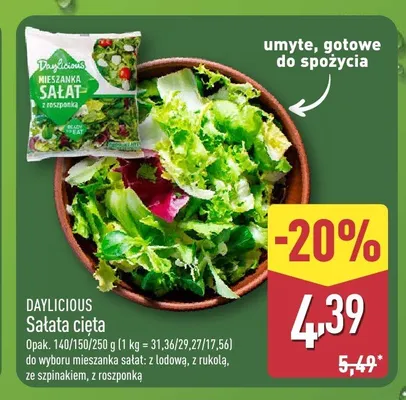 Sałata cięta Daylicious z roszponką promocja w Aldi