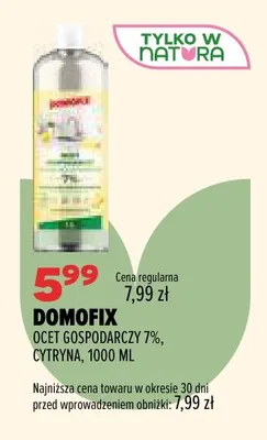 Ocet gospodarczy 7% cytryna Domofix promocja w Drogerie Natura