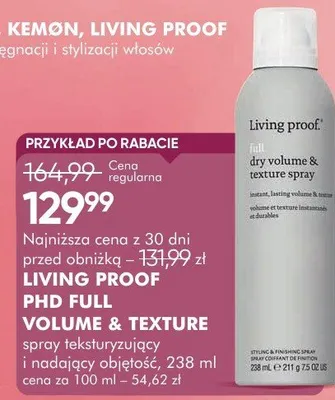 Spray LIVING PROOF PHD FULL VOLUME & TEXTURE kosmetyk do włosów spray teksturyzujący i nadający objętość promocja w Makro