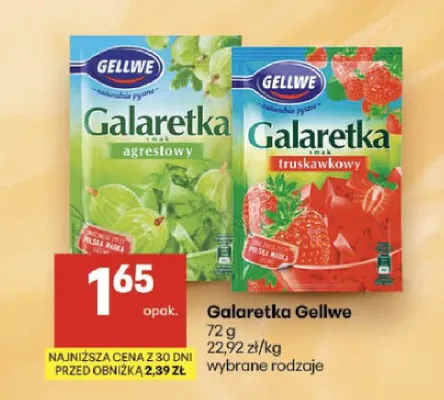 Galaretka smak agrestowy Gellwe promocja w Delikatesy Centrum
