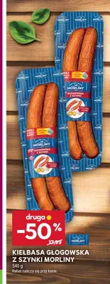 Kiełbasa Głogowska z szynki Morliny promocja w Stokrotka