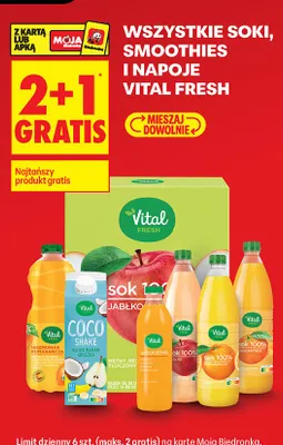 Sok 100% jabłko Vital Fresh promocja w Biedronka