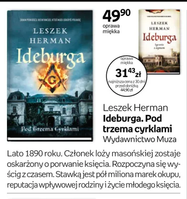Książka Leszek Herman Ideburga. Pod trzema cyrklami Wydawnictwo Muza promocja w Empik