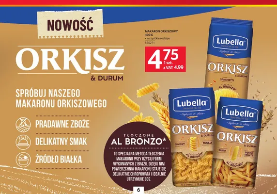 Makaron orkiszowy spaghetti Lubella promocja w Selgros