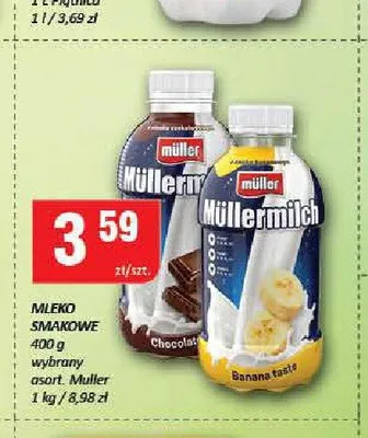 Mleko smakowe Müllermilch czekoladowe promocja w Chorten