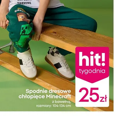 Spodnie dresowe chłopięce Minecraft promocja w Pepco