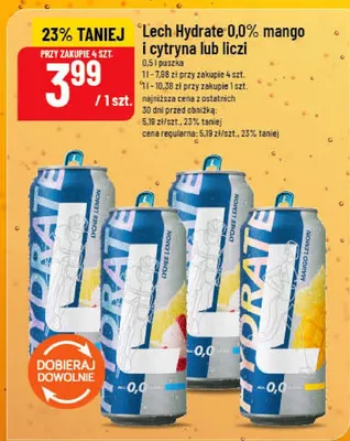 Piwo Lech Hydrate 0,0% mango i cytryna promocja w POLOmarket