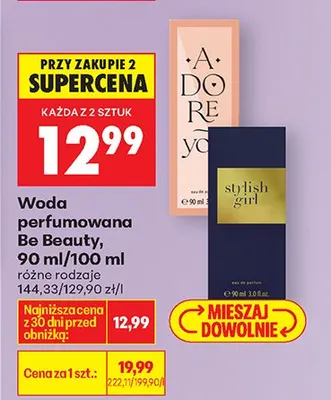 Woda perfumowana Be Beauty, różne rodzaje promocja w Biedronka