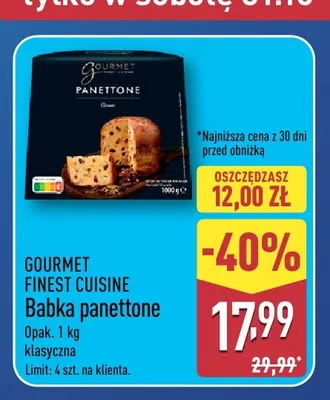 Babka panettone klasyczna Gourmet Finest Cuisine promocja w Aldi