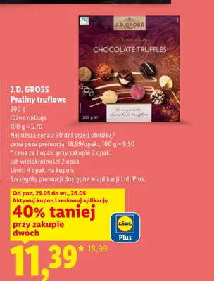 Praliny truflowe J.D. Gross promocja w Lidl