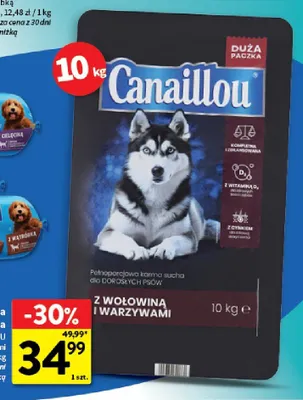 Sucha karma dla psa Canaillou z wołowiną i warzywami promocja w Intermarche