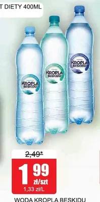 Woda mineralna Kropla Beskidu gazowana promocja w Bingo