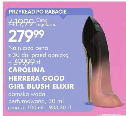 Woda perfumowana damska Carolina Herrera Good Girl Blush Elixir promocja w Super-Pharm