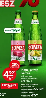 Napój piwny Łomża Malina promocja w Żabka