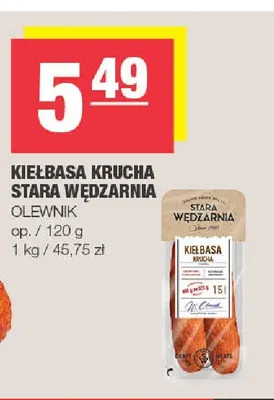 Kiełbasa krucha Stara Wędzarnia Olewnik promocja w SPAR