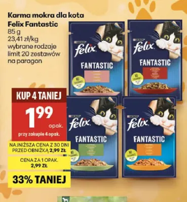 Karma mokra dla kota Felix Fantastic promocja w Delikatesy Centrum