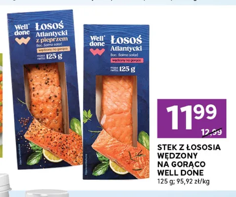Stek z łososia atlantyckiego z pieprzem wędzony na gorąco Well Done promocja w Stokrotka