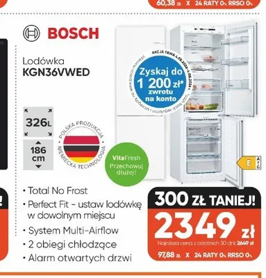 Lodówka BOSCH KGN36VWED promocja w Max Elektro