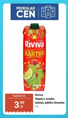 Napój o smaku kaktus-jabłko-limonka Riviva promocja w Biedronka