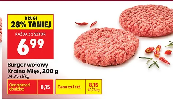 Burger wołowy promocja w Biedronka