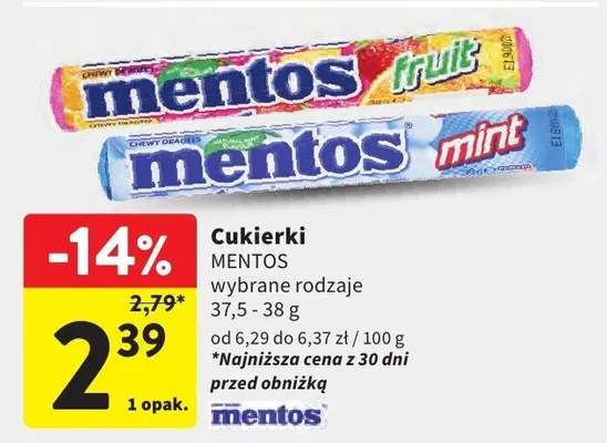 Cukierki wybrane rodzaje promocja w Intermarche