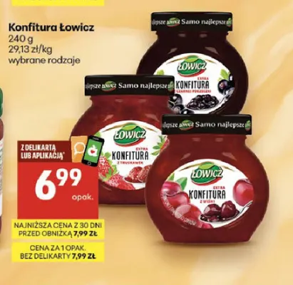 Konfitura z wiśni Łowicz promocja w Delikatesy Centrum