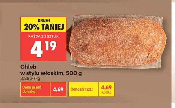 Chleb w stylu włoskim promocja w Biedronka