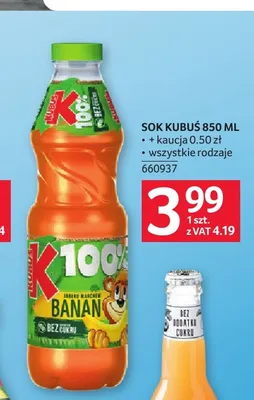 Sok Kubuś banan jabłko marchew promocja w Selgros