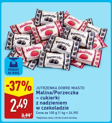 Cukierki z nadzieniem w czekoladzie Jutrzenka Dobre Miasto promocja w Aldi
