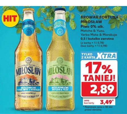 Piwo bezalkoholowe Miłosław Matcha & Yuzu 0% alk. promocja w Kaufland