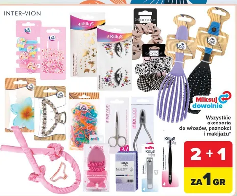 Akcesoria do włosów, paznokci i makijażu różne rodzaje promocja w Carrefour
