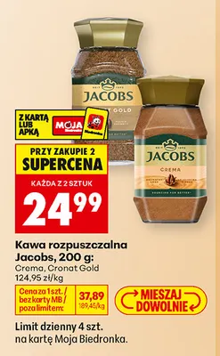 Kawa rozpuszczalna Jacobs Cronat Gold promocja w Biedronka