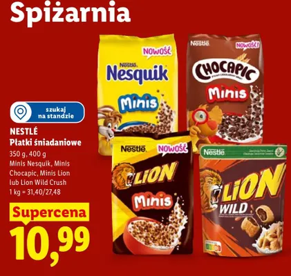 Płatki śniadaniowe Minis Nesquik promocja w Lidl