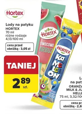 Lody na patyku Hortex promocja w Carrefour