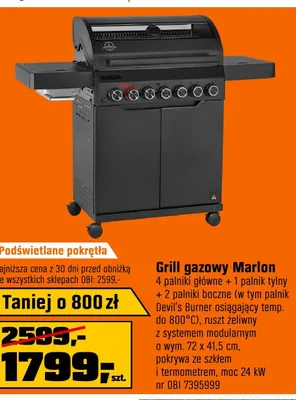 Grill gazowy Marlon promocja w OBI
