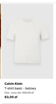 T-shirt Calvin Klein basic beżowy promocja w Lounge by Zalando