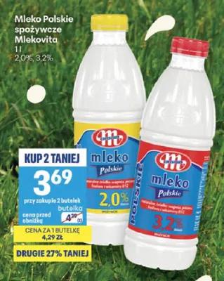 Mleko polskie spożywcze Mlekovita 2,0% promocja w Delikatesy Centrum
