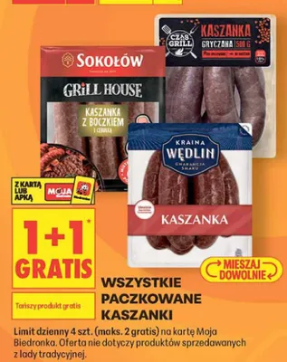 Paczkowane kaszanki promocja w Biedronka