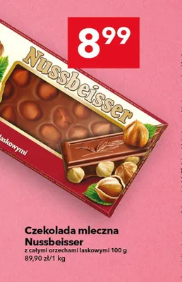 Czekolada mleczna Nussbeisser z całymi orzechami laskowymi promocja w LEWIATAN