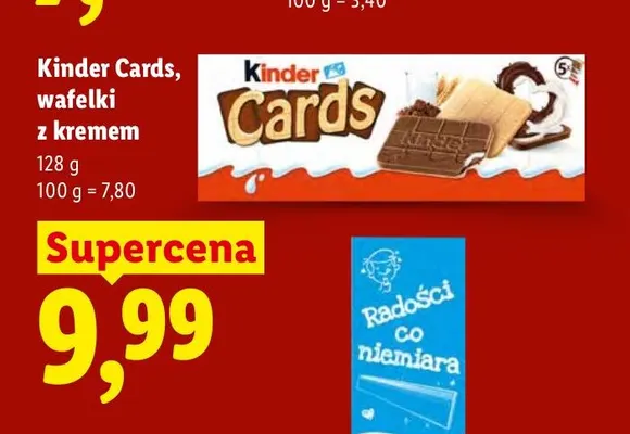 Wafelki z kremem Kinder Cards promocja w Lidl