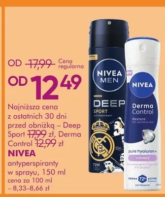 Antyperspiranty w sprayu Deep Sport, Dermo Control promocja w Super-Pharm