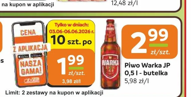 Piwo Warka JP promocja w Społem Częstochowa