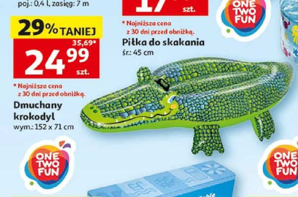 Dmuchany krokodyl One Two Fun promocja w Auchan