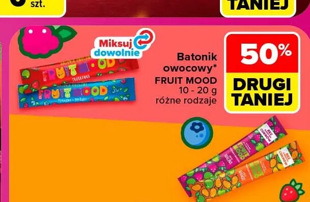Batonik owocowy Fruit Mood promocja w Carrefour
