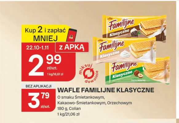 Wafle Familijne Klasyczne orzechowym promocja w Chorten