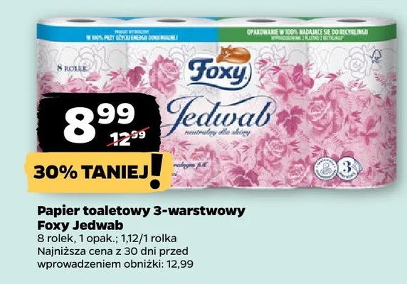 Papier toaletowy 3-warstwowy Jedwab promocja w Netto