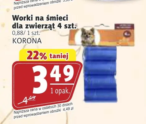 Worki na śmieci dla zwierząt Korona 4-pak promocja w Prim Market