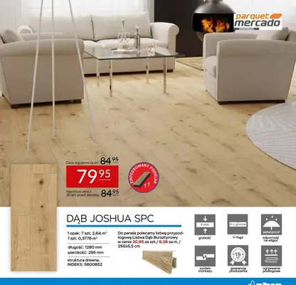 Panele winylowe Dąb Joshua SPC promocja w Abra Meble